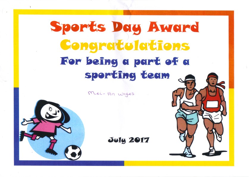 sports day cert