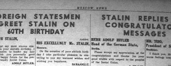 Stalin Birthday 1939