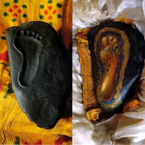 The Buddha is Depicted by His Divine Foot-Print!