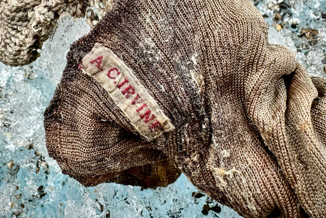 Andrew Irvine's Sock - Mount Everest!