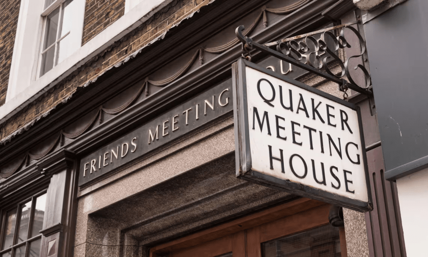 The Quaker Meeting House on St Martin’s Lane, London where the Met police made a number of arrests on Saturday at a gathering of protest group Youth Demand. Photograph: Jansos/Alamy
