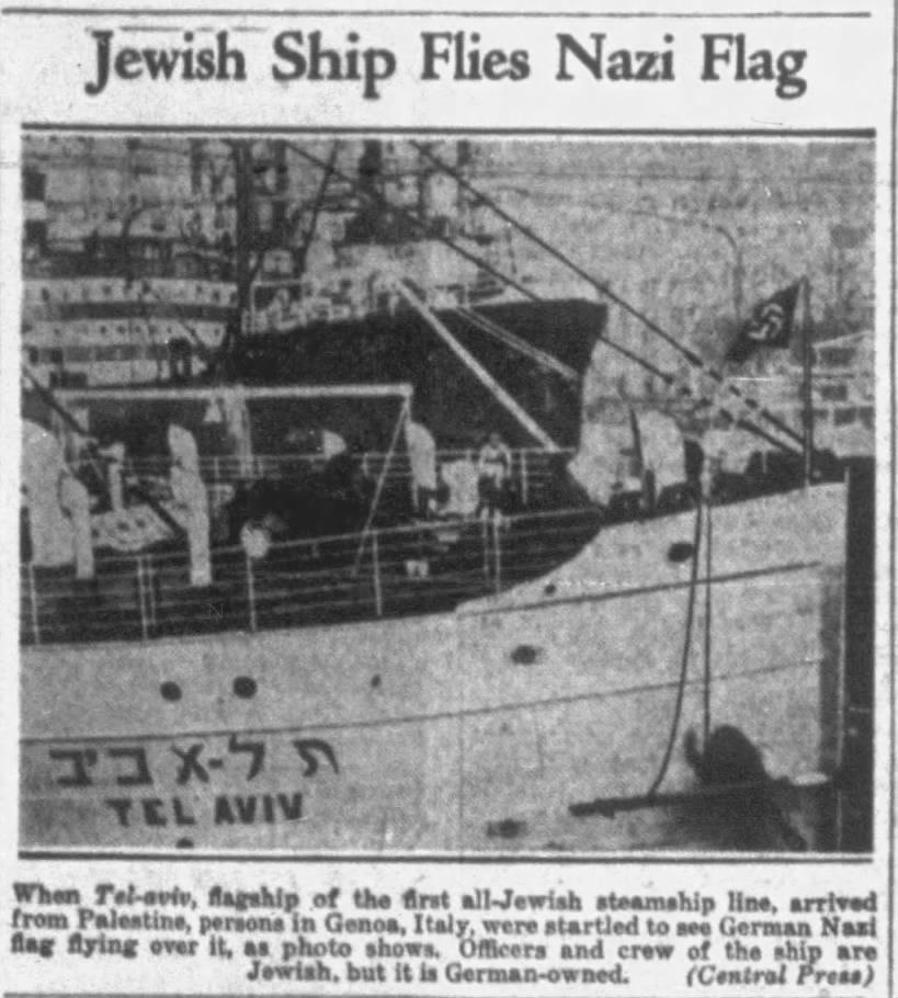 Jewish Ship Flies Nazi Flag!