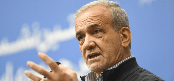 This file picture shows Iranian President Masoud Pezeshkian attending a press conference in Tehran, Iran, on Sept. 16, 2024. (Xinhua/Shadati)