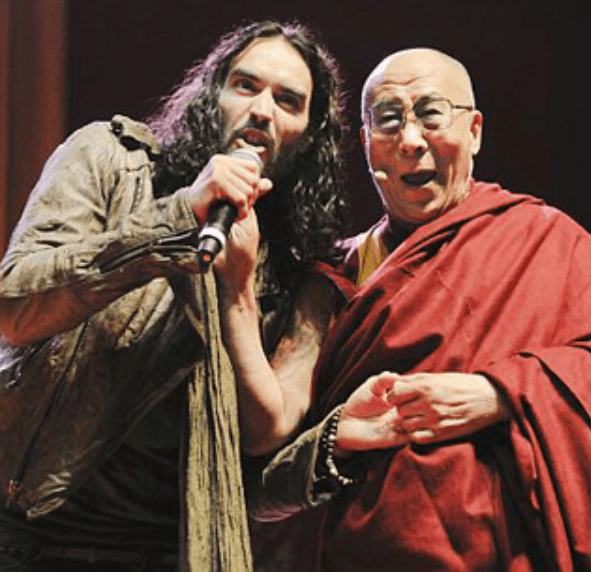 Alleged Rapist Russell Brand (left) - Corrupt 14th Dalai Lama (right)