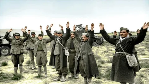 Italian (Catholic) Troops Surrendering!