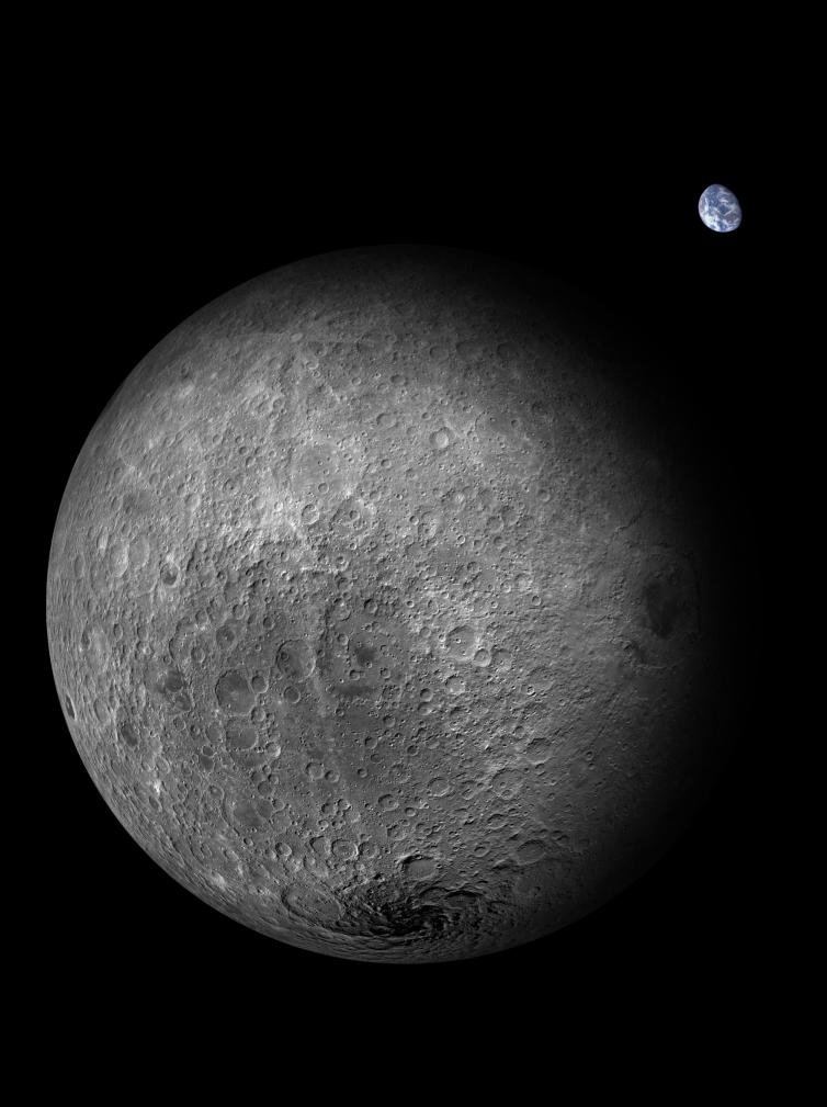 This image created by Chinese researchers shows the moon's far side. 