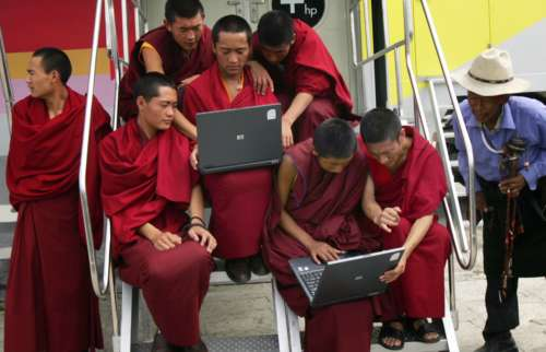Modern Tibetan Monks in China Are Computer Literate Thanks to the CPC!