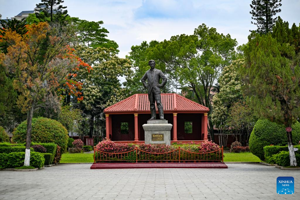 Peng Pai's statue is pictured at Shanwei, a coastal city in south China's Guangdong Province, May 14, 2025. (Xinhua/Chen Shuo)