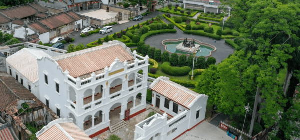 An aerial drone photo shows Peng Pai's former residence at Shanwei, a coastal city in south China's Guangdong Province, May 14, 2025. (Xinhua/Chen Shuo)