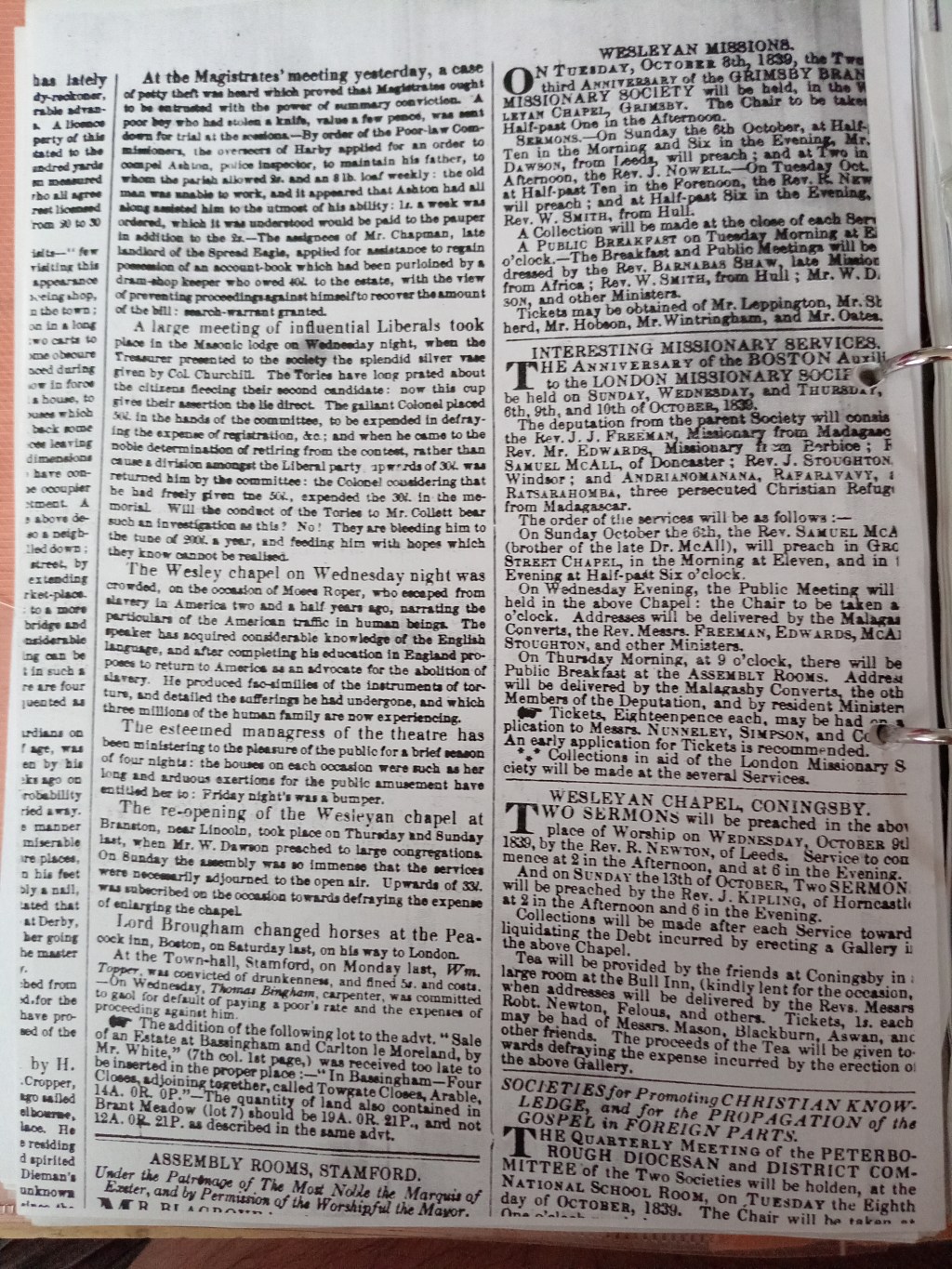 Email: Stamford Mercury [October 1839] Remembering English Civility and ...