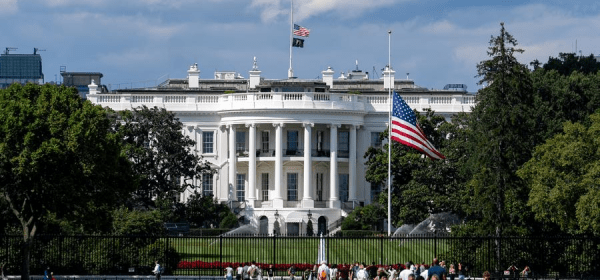 The U.S. flag flies at half-staff at the White House in Washington D.C., the United States, Aug. 27, 2025. A shooting occurred earlier in the day in Minneapolis of the U.S. state of Minnesota, killing two students. (Xinhua/Hu Yousong)