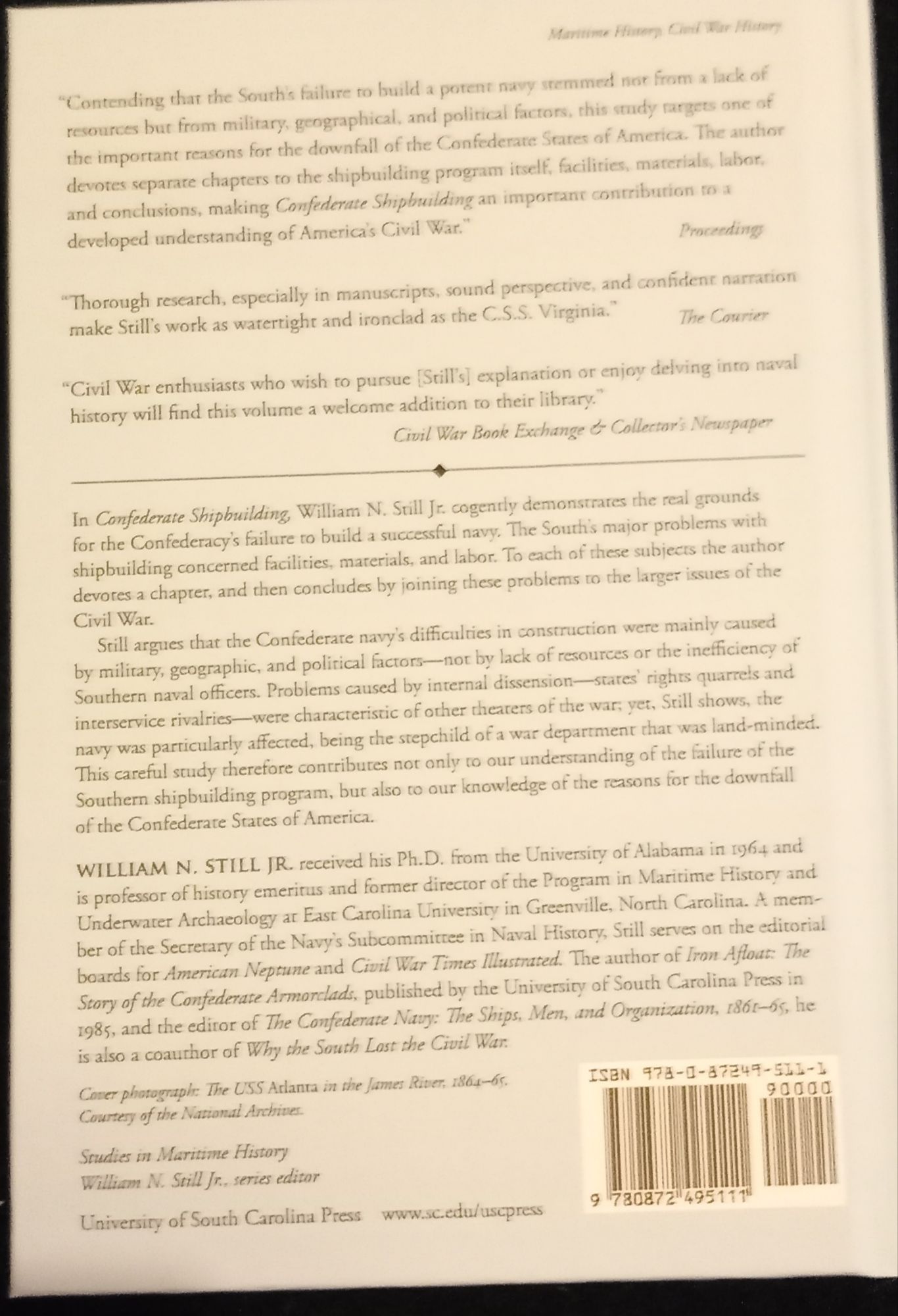Confederate Shipbuilding - William N Still Jr - University of South Carolina Press (1987)