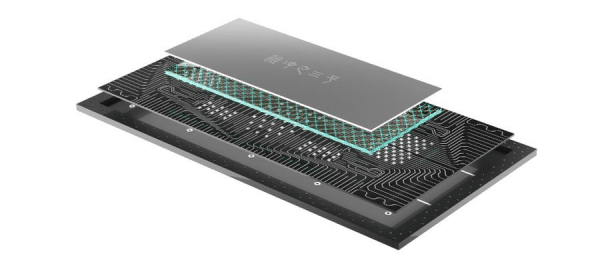 This schematic diagram provided by the University of Science and Technology of China shows the chip of "Zuchongzhi 3.0". (University of Science and Technology of China/Handout via Xinhua)
