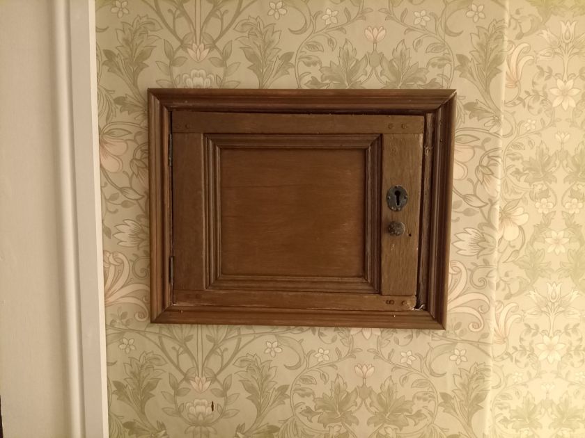 17th Century Safe - Old Wooden Safe - Built In2o Bedroom Wall!