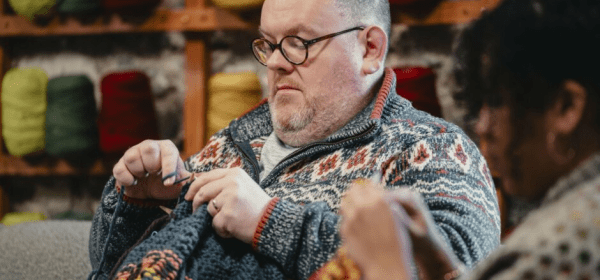 Gordon Cree seen knitting on Game of Wool. Photo: Channel 4
