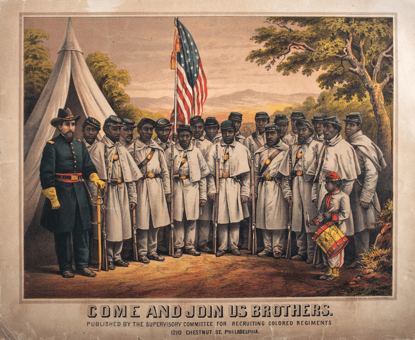 Above: Early recruiting poster for United States Colored Troops.  Click photo to read about the USCT’s history during the Battle of Nashville