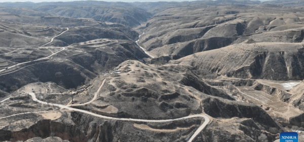 This file photo shows ancient stone fortresses in Yulin, northwest China's Shaanxi Province. (Photo by cultural heritage and archaeology team of the city of Yulin/Xinhua)