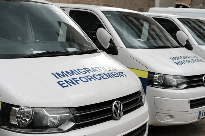Immigration enforcement vans,London,UK.