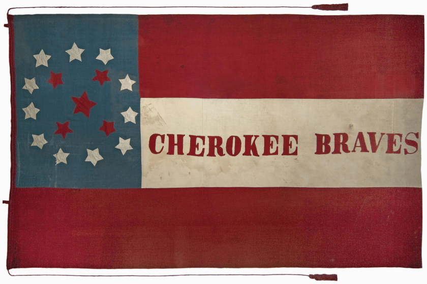 Flag of the 1st Cherokee Mounted Rifles. (Image Courtesy of Wilson’s Creek National Battlefield; WICR 30118)