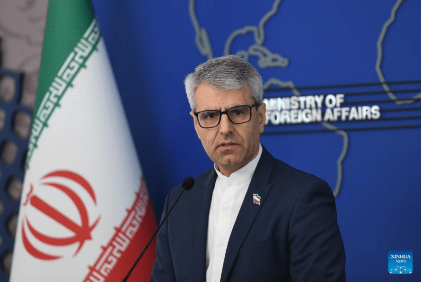 Iranian Foreign Ministry spokesman Esmaeil Baghaei attends a press conference in Tehran, Iran, Dec 1, 2025. (Xinhua/Shadati)