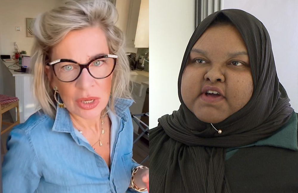 Katie Hopkins (L) has added to online abuse towards Athika Ahmed (R). Credit: Facebook/YouTube
