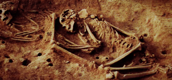 These skeletons of two hunter-gatherer individuals excavated at the Checua archaeological site north of Bogotá, Colombia, helped uncover the genetic details of a mysterious population. Ana María Groot / Universidad Nacional de Colombia