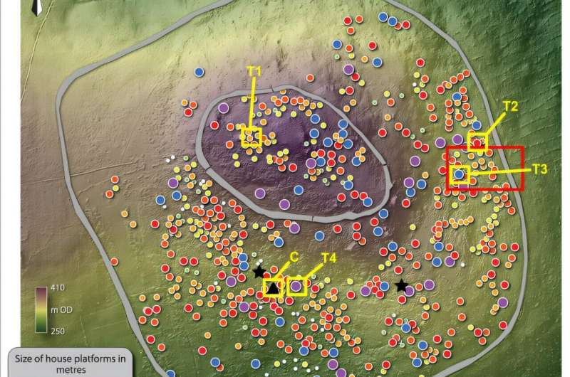 Photogrammetry map of Brusselstown Ring showing locations of what may be roundhouse footprints!