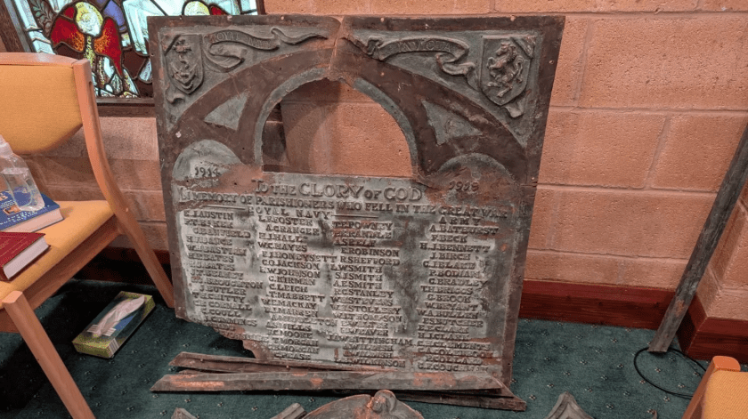 Both plaques were found in scrapyards in Essex, with one substantially damaged