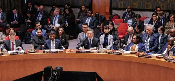 The UN Security Council holds an emergency meeting on recent situation in Venezuela at UN headquarters in New York, Jan. 5, local time. (Photo: China News Service/Wang Fan)