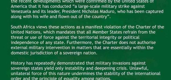 South Africa Opposes Trump Fascism in Name of Humanity!