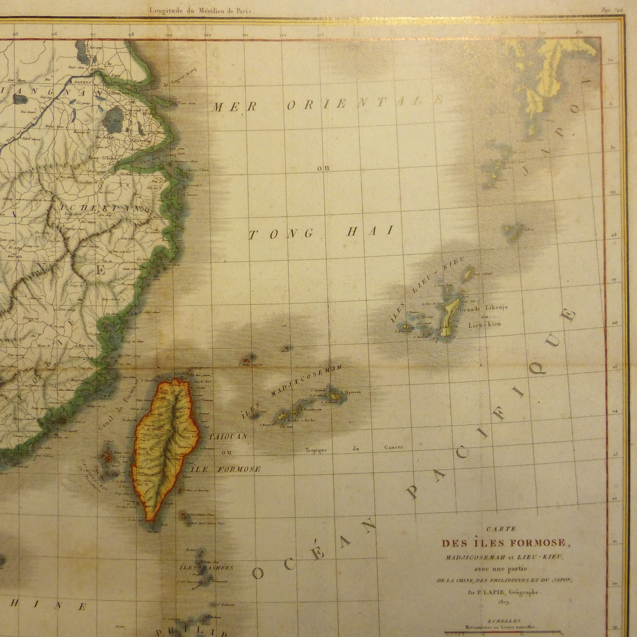 The map, drawn by French Colonel Pierre Lapie and his son in 1832, was discovered at a bookstore called Schwilden at the Galerie Bortier Street in Brussels last weekend by Liao Liqiang, Chinese ambassador to Belgium.