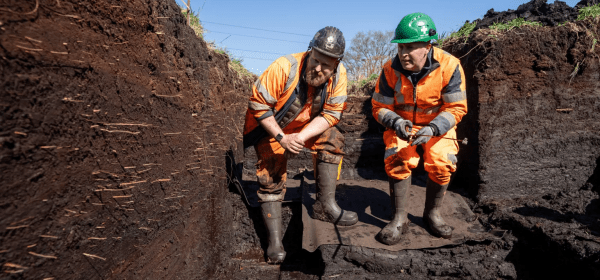 Archaeologists made the discovery underneath layers of peat on Honeygar Farm in Westhay