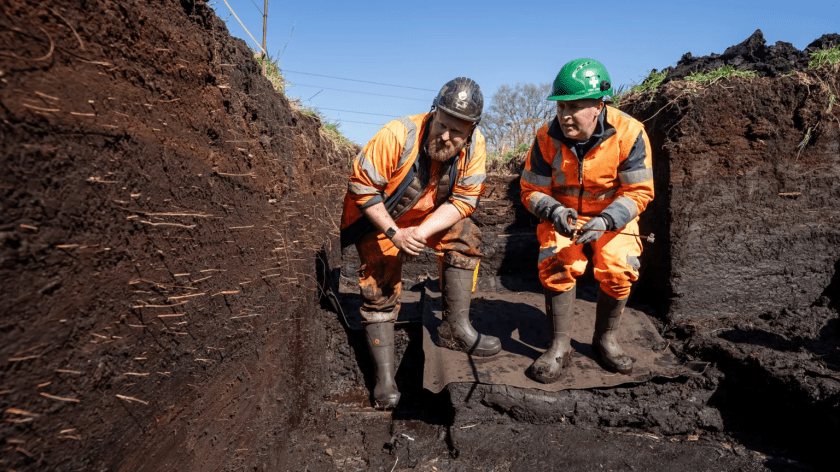 Archaeologists made the discovery underneath layers of peat on Honeygar Farm in Westhay