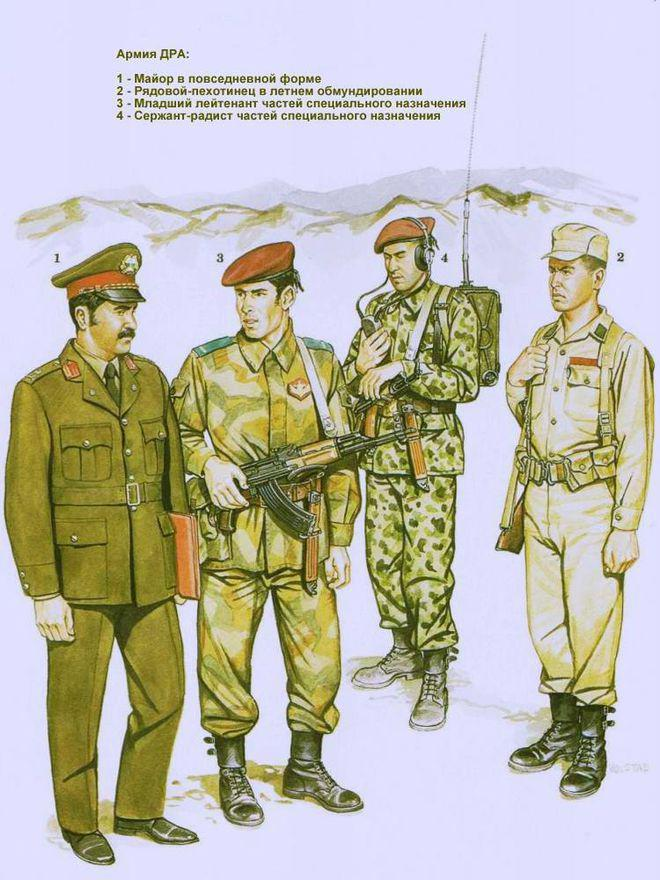 Soldiers of the Army of the Democratic Republic of Afghanistan (DRA)
