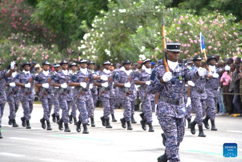 Military personnel participate in Togo's Independence Day parade in Lome, Togo, April 27, 2026. (Xinhua/Si Yuan)