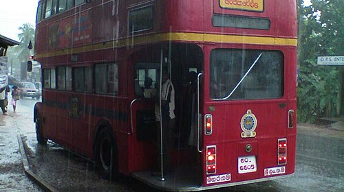 A double-decker bus in Godagama - Sri Lanka - a British Colony