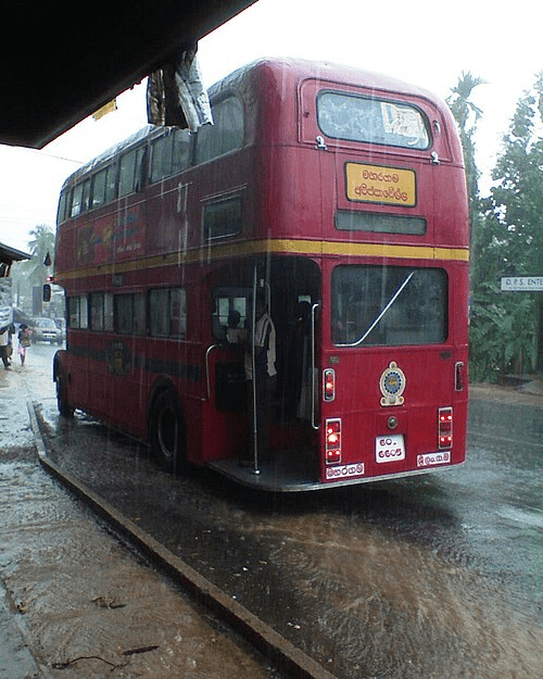 A double-decker bus in Godagama - Sri Lanka - a British Colony