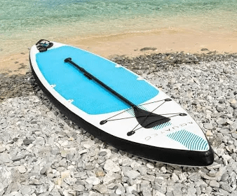 The information I was given was a blue and white paddle board, which doesn't help when the sea is blue and white.