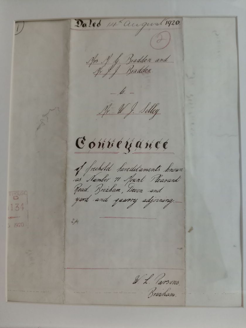 Conveyance Title - 71 Mount Pleasant Road, Brixhan