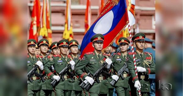 Laotian Soldiers March in Red Square!