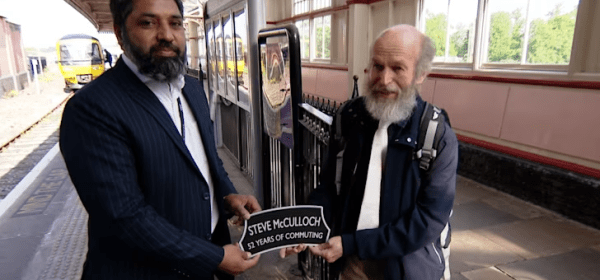 Area Station Manager Mian Sarwar presents Steve with a plaque Credit: ITV Meridian