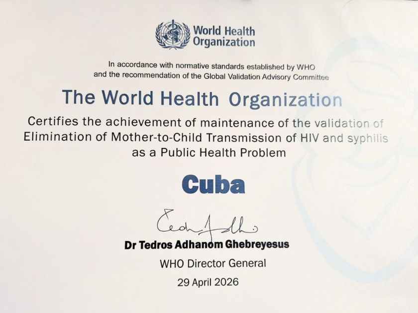WHO Recognises Cuba's Contribution To World Health"