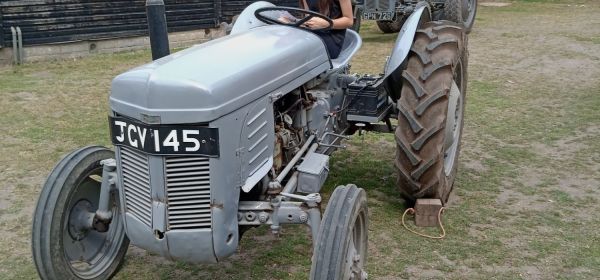 Kai-Lin Driving the Tractor!