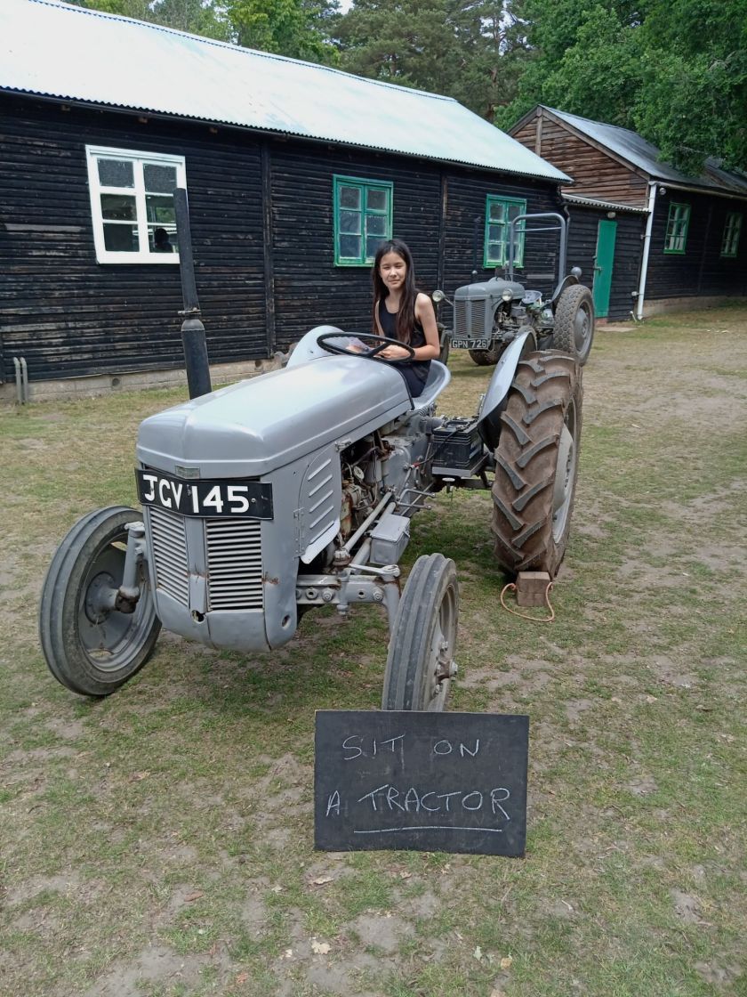 Kai-Lin Driving the Tractor!