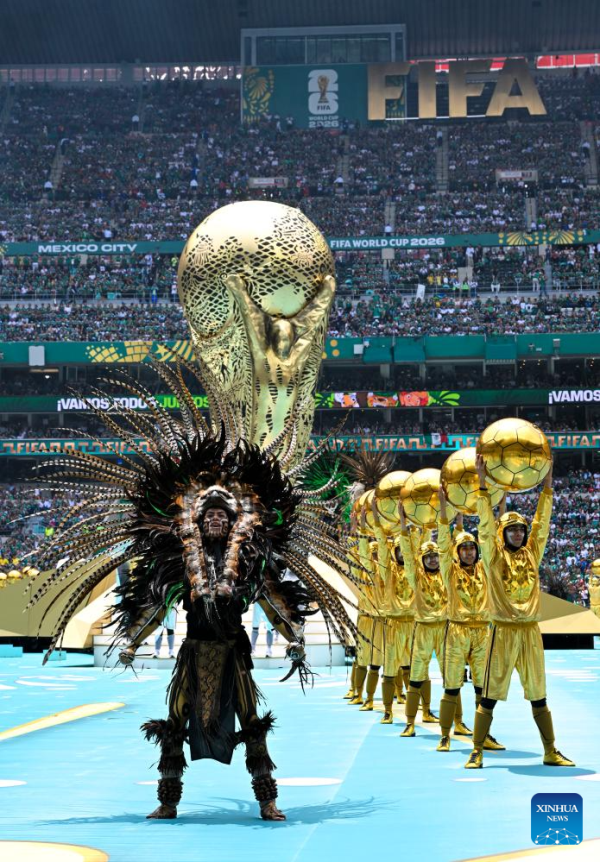 Artists perform during the opening ceremony of the 2026 FIFA World Cup at Mexico City Stadium in Mexico City, Mexico, June 11, 2026. (Xinhua/Wu Wei)