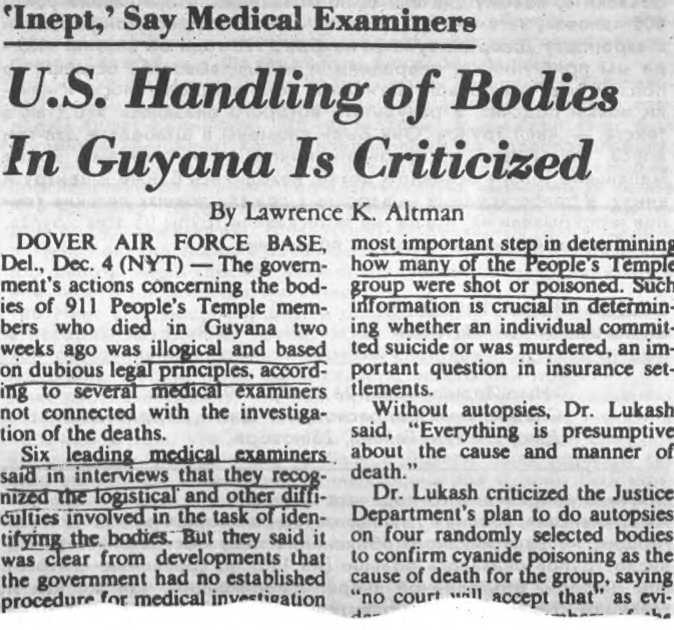 US Handling of Bodies Criticised