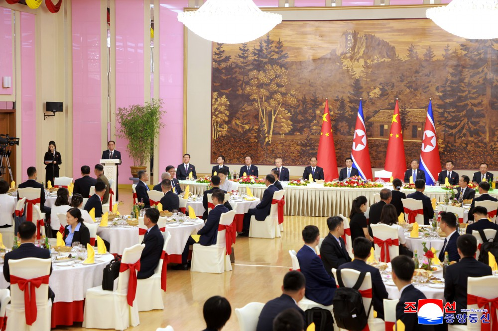 A reception was given at Yanggakdo International Hotel on Thursday to mark the 65th anniversary of the conclusion of the DPRK-China Treaty of Friendship, Cooperation and Mutual Assistance.