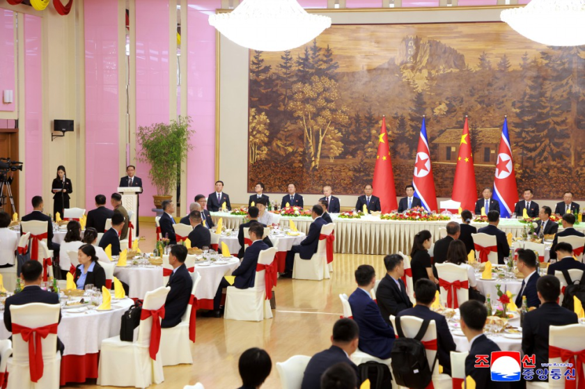 A reception was given at Yanggakdo International Hotel on Thursday to mark the 65th anniversary of the conclusion of the DPRK-China Treaty of Friendship, Cooperation and Mutual Assistance.