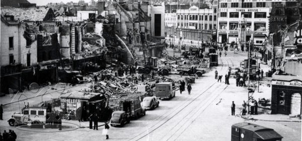 Early on Friday morning, 28 July 1944, a passenger on the 89 bus on Belmont Hill watched as a V1 flying bomb fell to earth behind the Lewisham Clock Tower.