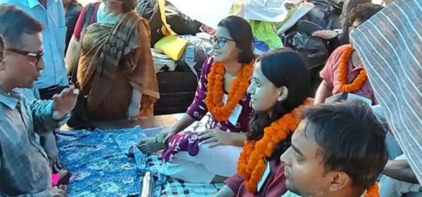 1. Neha, AISA President  2. Danish, JNUSU Jt. Secretary  3. Manish, AISA UP President  4. Deepak, AISA DU Vice President  5. Hrishikesh, President, Barak Hostel JNU  6. Aameen, Former CC Member, AUD Students Council